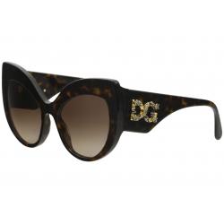 Dolce & Gabbana Women's D&G DG4321 DG/4321 Fashion Cat Eye Sunglasses - Havana Gold Gemstones/Brown Gradient   B502/13 - Lens 55 Bridge 20 B 50.2 ED 64.8 Temple 140mm