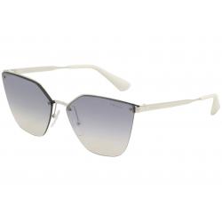 Prada Women's SPR68T SPR/68T Fashion Cat Eye Sunglasses - Silver/Blue Gradient Silver Mirror   1BC5R0 - Lens 63 Bridge 15 Temple 140mm