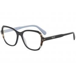 Prada Women's Eyeglasses VPR03V VPR/03/V Full Rim Optical Frame - Black/Azure/Spotted Brown   KHR/1O1 - Lens 54 Bridge 17 B 43.1 ED 58.7 Temple 140mm
