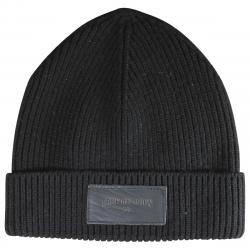 True Religion Men's Ribbed Knit Watchcap Hat - Black/Grey - One Size Fits Most