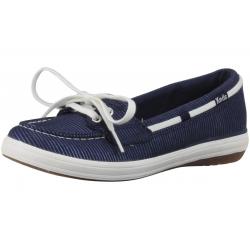 Keds Women's Glimmer Metallic Stripe Slip On Boat Shoes - Blue - 5 B(M) US