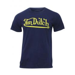 Von Dutch Men's Classic Logo Crew Neck Short Sleeve T Shirt - Blue - X Large