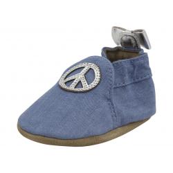Robeez Soft Soles Infant Girl's Peace Out Fashion Shoes - Blue - 0 6 Months Infant