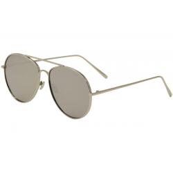 Yaaas! 6669 Fashion Pilot Sunglasses - Silver/Silver Mirror   D - Lens 58 Bridge 17 Temple 147mm