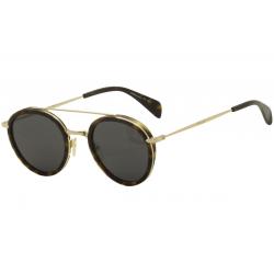 Celine Women's CL41424S CL/41424/S Round Sunglasses - Dark Havana Gold/Gray Blue   ANT/IR  -  Lens 49 Bridge 23 Temple 150mm