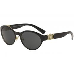 Versace Women's VE2179 VE/2179 Fashion Sunglasses - Black Pale Gold/Grey   129187 - Lens 55 Bridge 17 Temple 140mm