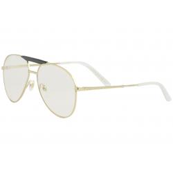 Gucci Men's GG0242S GG/0242/S Fashion Pilot Sunglasses - Gold/Transparent   001 - Lens 59 Bridge 15 Temple 145mm