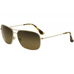 Maui Jim Men's Breeze Way MJ773 MJ/773 Polarized Aviator Fashion Sunglasses -  Gold Havana/Bronze Gradient MauiPure Lens   16 - Lens 63 Bridge 16 Temple 143mm