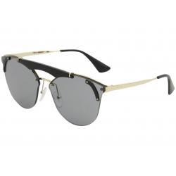 Prada Women's SPR53U SPR/53U Fashion Pilot Sunglasses - Pale Gold Black/Grey   1AB3C2 - Lens 42 Bridge 142 Temple 140mm