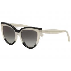 Valentino Women's VA4034 VA/4034 Fashion Cat Eye Sunglasses - Black Ivory/Grey Gradient   5091/11 - Lens 54 Bridge 18 B 44.8 ED 62.3 Temple 140mm