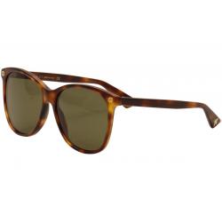 Gucci Women's GG0024S GG/0024/S Fashion Sunglasses - Havana Brown   002 - Lens 58 Bridge 16 Temple 140mm