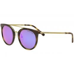 Michael Kors Women's Ila MK2056 MK/2056 Round Sunglasses - Dark Tortoise Gold/Fuchsia Mirror   32704X  -  Lens 50 Bridge 21 Temple 140mm