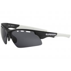 Superdry Men's SDS Sprint Sport Wrap Sunglasses - Black White/Grey   100 - Lens 62 Bridge 15 Temple 121mm