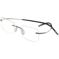 Silhouette Eyeglasses Titan Minimal Art Icon Chassis 7581 Rimless Optical Frame - Black Grey Skyline  6061 - Bridge 17 Temple 140mm