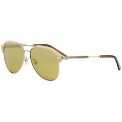 Gucci Men's GG0288SA GG/0288/SA Fashion Pilot Sunglasses - Beige Gold/Brown   004 -  Lens 60 Bridge 14 Temple 150mm (Asian Fit)