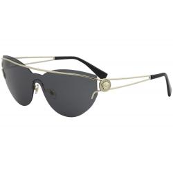 Versace Women's VE2186 VE/2186 Fashion Cat Eye Sunglasses - Pale Gold/Grey   1252/87 - Lens 38 Bridge 138 Temple 140mm