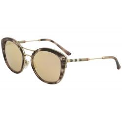 Burberry Women's BE4251Q BE/4251/Q Round Sunglasses - Pink Havana/Brown Rose Gold Mirror   3663/7J - Lens 53 Bridge 20 Temple 140mm