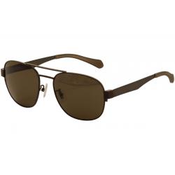 Hugo Boss Men's 0896FS 0896/F/S Polarized Square Sunglasses (Asian Fit) - Matte Dark Ruthenium/Brown   05N/SP - Lens 58 Bridge 19 Temple 145mm