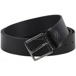 Hugo Boss Men's Gervais Genuine Embossed Leather Belt - Black - 34