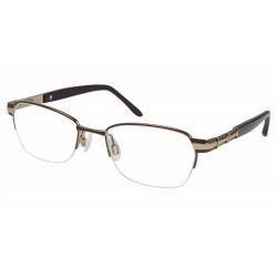 Aristar by Charmant Women's Eyeglasses AR16370 AR/16370 Half Rim Optical Frame - Brown   535 - Lens 48 Bridge 17 Temple 130mm