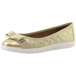 Soft Style By Hush Puppies Women's Faeth Quilted Ballet Flats Shoes - Platinum Gold - 9 B(M) US