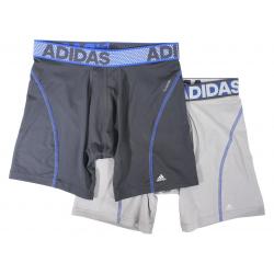 Adidas Men's 2 Pc Sport Performance Climacool Boxer Briefs Underwear - Light Onix/Night Grey - X Large
