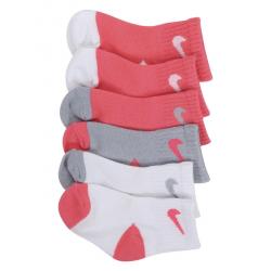 Nike Infant/Toddler Boy's 6 Pairs Logo Pack Socks - Wolf Grey Assorted - 12 24 Months