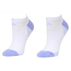 Adidas Women's 2 Pc Superlite Compression No Show Socks - White/Chalk Purple Aero Blue Marl - Fits 5 10