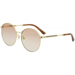 Gucci Women's Sensual Romantic GG00206SK GG/0206/SK Fashion Round Sunglasses - Gold/Pink Gradient   004 - Lens 58 Bridge 17 Temple 150mm
