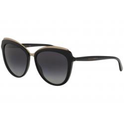 Dolce & Gabbana Women's D&G DG4304 DG/4304 Fashion Cat Eye Sunglasses - Black - Lens 57 Bridge 17 B 49.0 ED 63.3 Temple 140mm