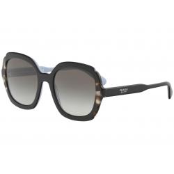 Prada Women's SPR16U SPR/16U Fashion Square Sunglasses - Black Azure Spotted Brown/Grey Gradient   KHR/0A7 - Lens 54 Bridge 21 B 48.8 ED 59.7 Temple 140mm