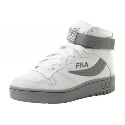 Fila Men's FX 100 Fashion High Top Sneakers Shoes - White/White/Monument Leather/Synthetic - 8.5 D(M) US