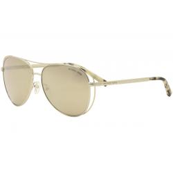 Michael Kors Women's Lai MK1024 MK/1024 Pilot Sunglasses - Silver Gold Snow Leopard/Bronze Mirror   11765A - Lens 58 Bridge 13 Temple 135mm