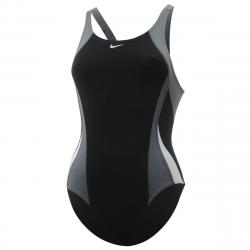 Nike Women's Poly Color Surge Fast Back Tank Performance Swimwear - Black - 0 (26)