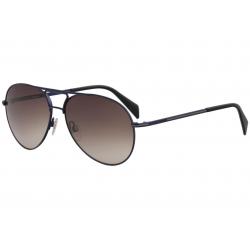 Diesel Men's DL0163 DL/0163 Fashion Pilot Sunglasses - Satin Blue Gold/Brown Gradient   91F - Lens 59 Bridge 14 Temple 145mm