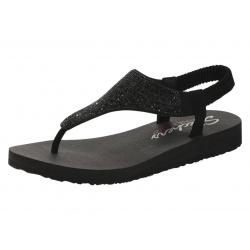 Skechers Women's Meditation Rock Crown Yoga Foam Sandals Shoes - Black - 8 B(M) US
