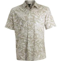 Van Heusen Men's Printed White Washed Short Sleeve Button Down Shirt - Brown - Small