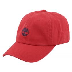Timberland Men's Dad Cotton Strapback Baseball Cap Hat - Tango Red - One Size Fits Most