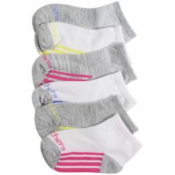 Skechers Toddler Girl's 6 Pairs Anklets Socks - White/Pink - 2T 4T