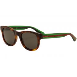 Gucci Men's GG0003S GG/0003/S Fashion Sunglasses - Brown Havana Green Red/Grey   003  - Lens 52 Bridge 21 Temple 145mm