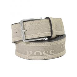 Hugo Boss Men's Thery Genuine Suede Leather Belt - Medium Beige - 36