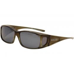 Jonathan Paul Razor RZ003 RZ/003 Small Fitovers Sunglasses - Olive Green/Charcoal Grey Mirror - Lens 60 Bridge 15 Temple 130mm