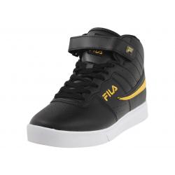 Fila Men's Vulc 13 MP Sneakers Shoes - Black/Gold Fuse/White Faux Leather - 12 D(M) US
