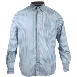 Nautica Men's Classic Fit Deep Stripe Long Sleeve Cotton Button Down Shirt - Blue - Large