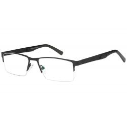 Bocci Men's Eyeglasses 373 Half Rim Optical Frame - Black   04 - Lens 52 Bridge 15 Temple 145mm