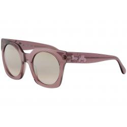 Coach Women's HC8250 HC/8250 Fashion Round Sunglasses - Transparent Pink/Pink Grad Silver Mir   55278Z - Lens 51 Bridge 23 B 48.9 ED 52.5 Temple 140mm