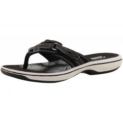 Clarks Women's Breeze Sea Flip Flop Sandals Shoes - Black - 7 B(M) US