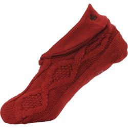 Ralph Lauren Women's Winter Cable Knit Bootie Slipper Socks - Red - 9 11 Fits Shoe 4 10.5