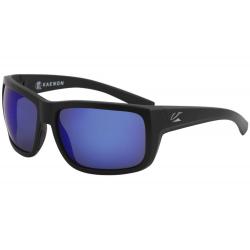 Kaenon Men's Redwood Fashion Wrap Polarized Sunglasses - Matte Black Gunmetal/Pol Brown Blue Mirror   G12 - Lens 64 Bridge 18 B 44 Temple 125mm