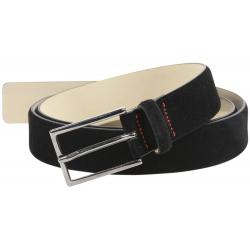 Hugo Boss Men's Gavrilo Signature Stitching Genuine Suede Leather Belt - Black - 36